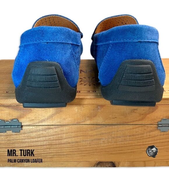 MR TURK PALM CANYON LOAFERS IN BLUE SUEDE DRIVING MOCCASINS MEN’S SIZE 7 & 8 - Picture 6 of 11